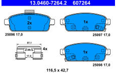 Sada brzdových platničiek kotúčovej brzdy ATE 13.0460-7264.2