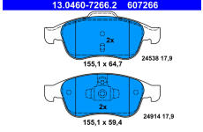 Sada brzdových platničiek kotúčovej brzdy ATE 13.0460-7266.2
