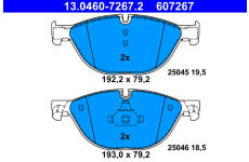 Sada brzdových destiček, kotoučová brzda ATE ATE 13.0460-7267.2