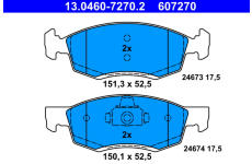 Sada brzdových destiček, kotoučová brzda ATE 13.0460-7270.2