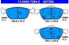 Sada brzdových destiček, kotoučová brzda ATE 13.0460-7284.2