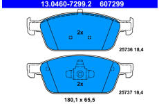 Sada brzdových destiček, kotoučová brzda ATE 13.0460-7299.2