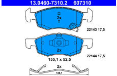 Sada brzdových destiček, kotoučová brzda ATE 13.0460-7310.2