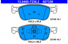 Sada brzdových destiček, kotoučová brzda ATE 13.0460-7336.2