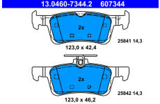 Sada brzdových destiček, kotoučová brzda ATE 13.0460-7344.2