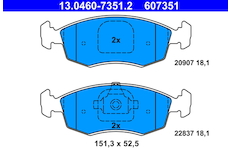 Sada brzdových destiček, kotoučová brzda ATE 13.0460-7351.2