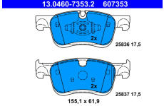 Sada brzdových platničiek kotúčovej brzdy ATE 13.0460-7353.2