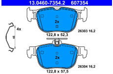 Sada brzdových destiček, kotoučová brzda ATE 13.0460-7354.2