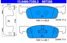Sada brzdových destiček, kotoučová brzda ATE 13.0460-7358.2