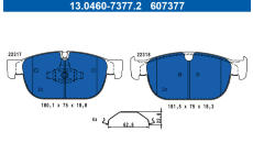 Sada brzdových platničiek kotúčovej brzdy ATE 13.0460-7377.2