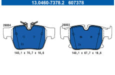 Sada brzdových destiček, kotoučová brzda ATE 13.0460-7378.2