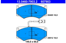 Sada brzdových platničiek kotúčovej brzdy ATE 13.0460-7903.2