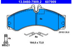 Sada brzdových platničiek kotúčovej brzdy ATE 13.0460-7909.2