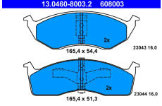Sada brzdových destiček, kotoučová brzda ATE 13.0460-8003.2