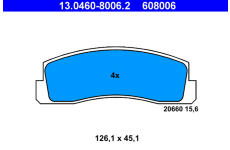 Sada brzdových destiček, kotoučová brzda ATE 13.0460-8006.2