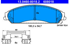Sada brzdových platničiek kotúčovej brzdy ATE 13.0460-8018.2