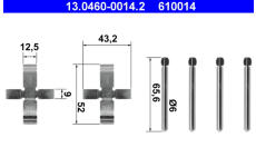 Sada prislusenstvi, oblozeni kotoucove brzdy ATE 13.0460-0014.2