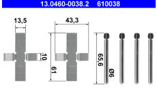 Sada prislusenstvi, oblozeni kotoucove brzdy ATE 13.0460-0038.2