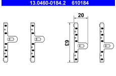 Sada příslušenství, obložení kotoučové brzdy ATE 13.0460-0184.2