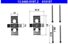 Sada prislusenstvi, oblozeni kotoucove brzdy ATE 13.0460-0197.2