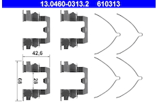 Sada příslušenství, obložení kotoučové brzdy ATE 13.0460-0313.2