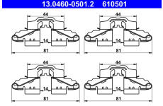 Sada príslużenstva oblożenia kotúčovej brzdy ATE 13.0460-0501.2
