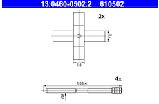 Sada prislusenstvi, oblozeni kotoucove brzdy ATE 13.0460-0502.2