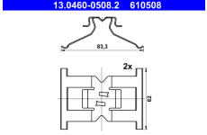 Sada příslušenství, obložení kotoučové brzdy ATE 13.0460-0508.2