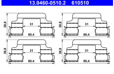 Sada příslušenství, obložení kotoučové brzdy ATE 13.0460-0510.2