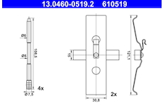 Sada prislusenstvi, oblozeni kotoucove brzdy ATE 13.0460-0519.2