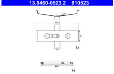 Sada příslušenství, obložení kotoučové brzdy ATE 13.0460-0523.2