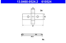 Sada prislusenstvi, oblozeni kotoucove brzdy ATE 13.0460-0524.2