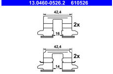 Sada příslušenství, obložení kotoučové brzdy ATE 13.0460-0526.2