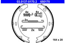 Sada brzdových čelistí, parkovací brzda ATE 03.0137-0170.2