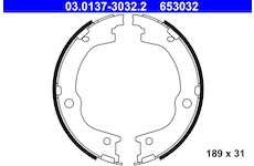 Sada brzdových čelistí, parkovací brzda ATE 03.0137-3032.2