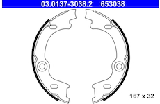 Sada brzdových čelistí, parkovací brzda ATE 03.0137-3038.2
