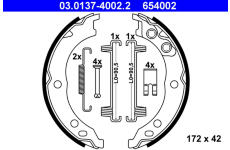 Sada brzdových čelistí, parkovací brzda ATE 03.0137-4002.2