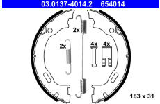 Sada brzdových čelistí, parkovací brzda ATE 03.0137-4014.2