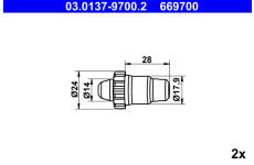 Sada príslużenstva čeľustí parkovacej brzdy ATE 03.0137-9700.2