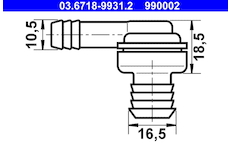 Připojovací trubice podtlakové hadice ATE 03.6718-9931.2