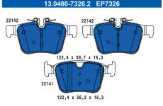 Sada brzdových destiček, kotoučová brzda ATE 13.0480-7326.2