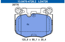 Sada brzdových destiček, kotoučová brzda ATE 13.0470-4726.2
