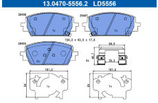 Sada brzdových destiček, kotoučová brzda ATE 13.0470-5556.2