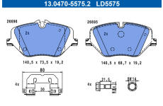 Sada brzdových destiček, kotoučová brzda ATE 13.0470-5575.2