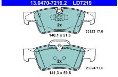 Sada brzdových destiček, kotoučová brzda ATE 13.0470-7219.2