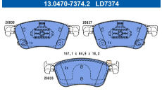 Sada brzdových platničiek kotúčovej brzdy ATE 13.0470-7374.2