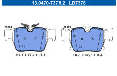Sada brzdových destiček, kotoučová brzda ATE 13.0470-7378.2