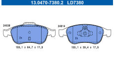 Sada brzdových platničiek kotúčovej brzdy ATE 13.0470-7380.2