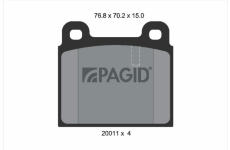 Sada brzdových destiček, kotoučová brzda PAGID T0475N