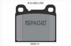 Sada brzdových destiček, kotoučová brzda PAGID T0481N